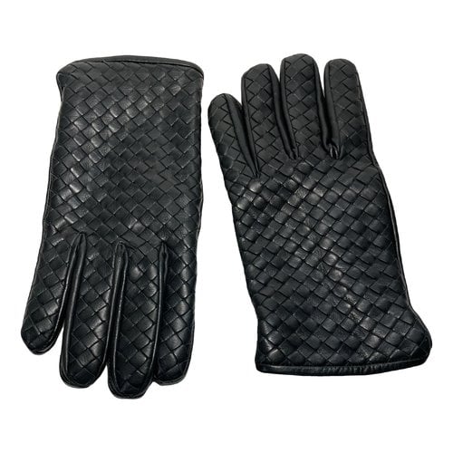 Pre-owned Bottega Veneta Leather Gloves In Blue