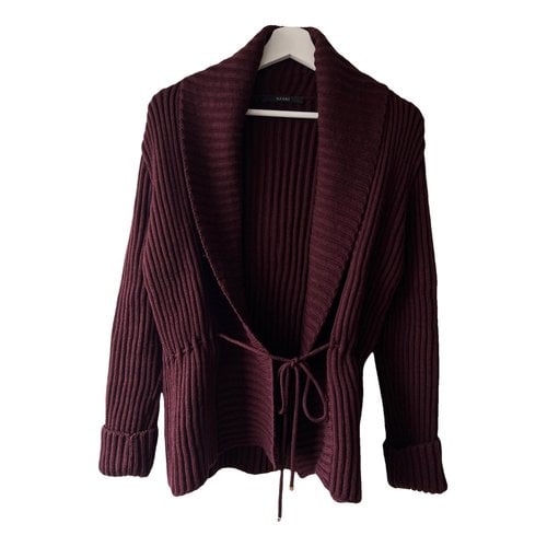Pre-owned Gucci Wool Cardigan In Burgundy
