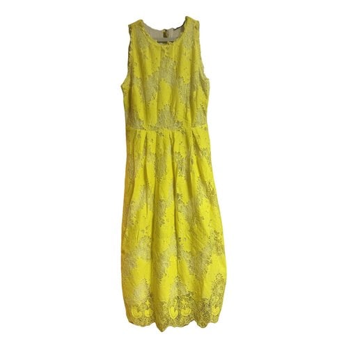 Pre-owned Sand Mid-length Dress In Yellow