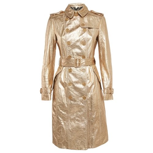 Pre-owned Burberry Leather Coat In Metallic