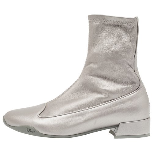 Pre-owned Dior Leather Boots In Metallic