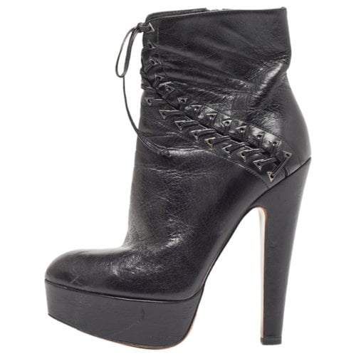 Pre-owned Alaïa Leather Boots In Black