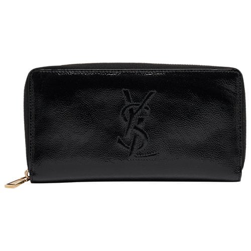 Pre-owned Saint Laurent Patent Leather Wallet In Black