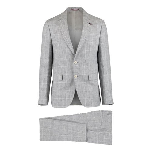 Pre-owned Tommy Hilfiger Linen Suit In Grey