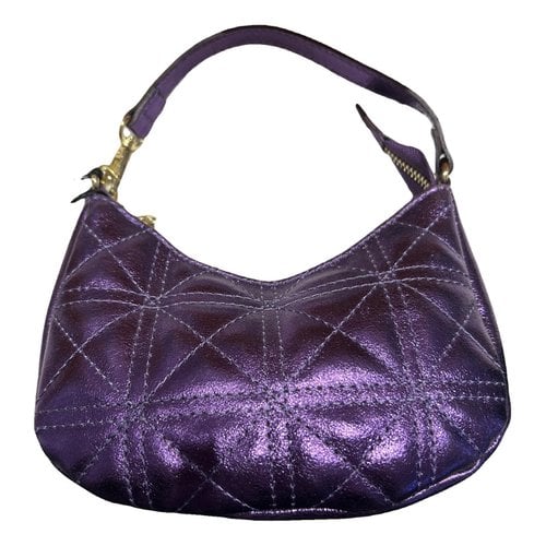 Pre-owned Enrico Coveri Leather Clutch Bag In Purple