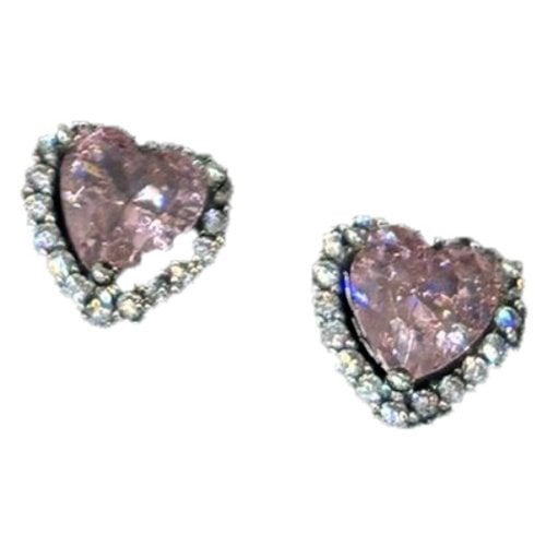 Pre-owned Pandora Silver Earrings In Pink
