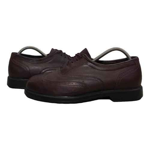 Pre-owned New Balance Leather Lace Ups In Burgundy