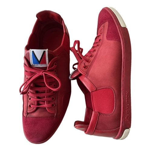 Pre-owned Louis Vuitton Leather Trainers In Red