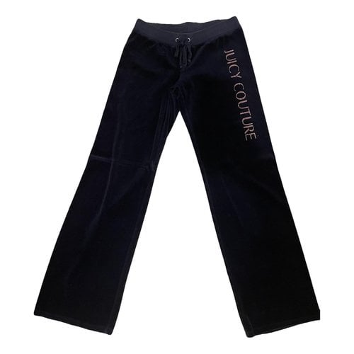 Pre-owned Juicy Couture Velvet Trousers In Blue