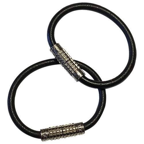 Pre-owned Louis Vuitton Leather Bracelet In Black