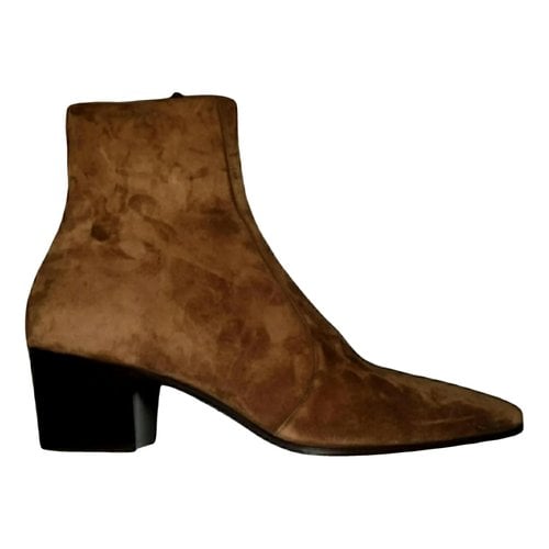 Pre-owned Saint Laurent Boots In Brown
