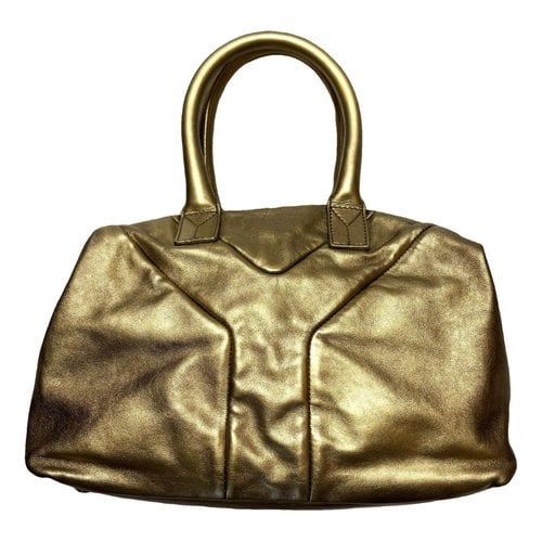 Pre-owned Saint Laurent Easy Leather Handbag In Gold