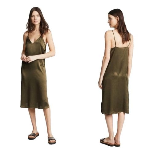 Pre-owned Anine Bing Spring Summer 2020 Silk Mid-length Dress In Green