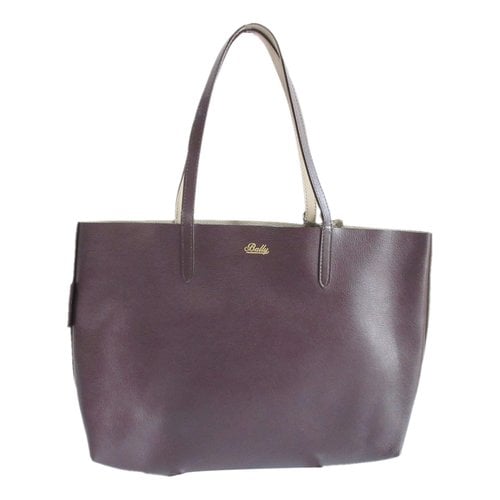 Pre-owned Bally Leather Tote In Burgundy