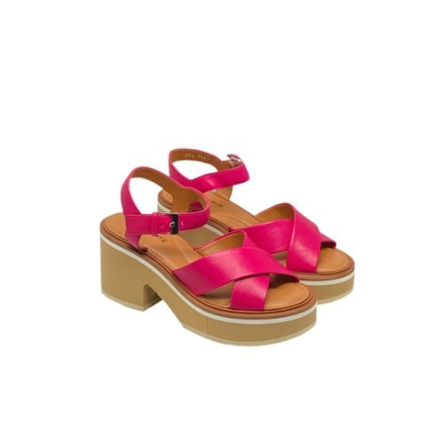 Pre-owned Robert Clergerie Leather Sandal In Pink