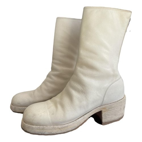 Pre-owned Guidi Leather Boots In White