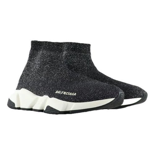 Pre-owned Balenciaga Speed Cloth Trainers In Silver