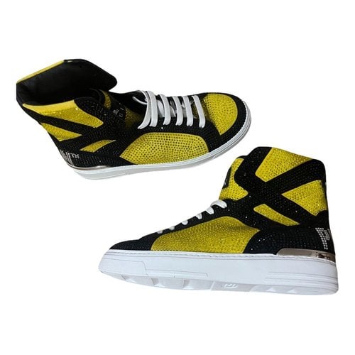 Pre-owned Philipp Plein Luxury High Trainers In Yellow
