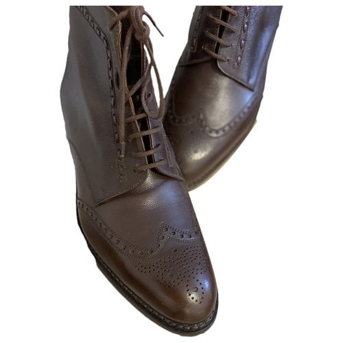 Pre-owned Jm Weston Leather Boots In Brown