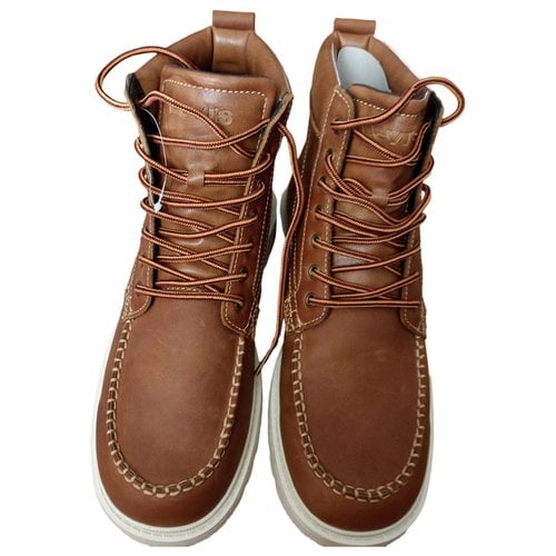Pre-owned Levi's Leather Boots In Camel