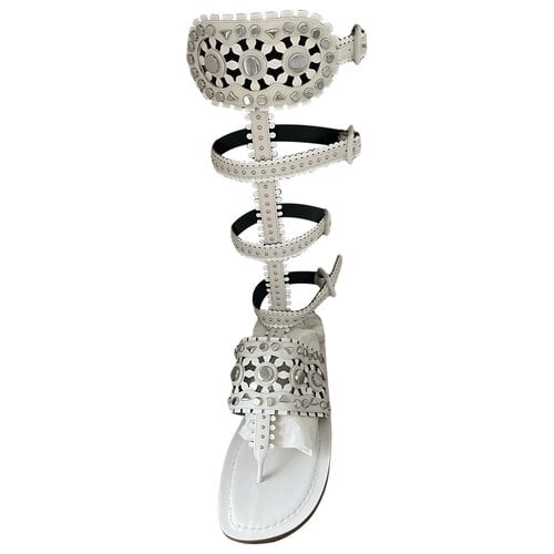 Pre-owned Alaïa Leather Sandal In White