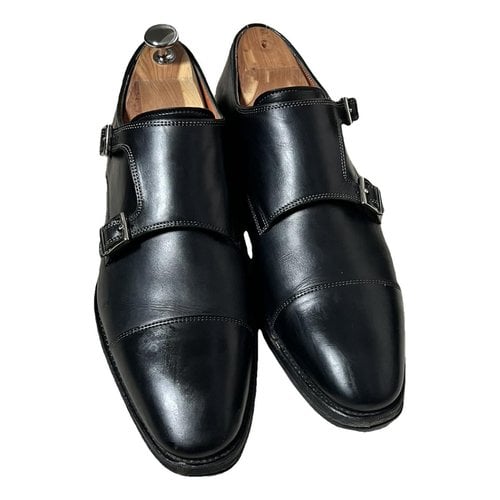 Pre-owned Santoni Leather Lace Ups In Black