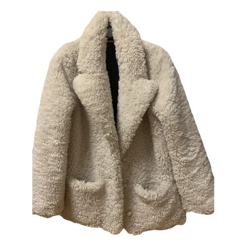 Pre-owned Zadig & Voltaire Faux Fur Caban In White