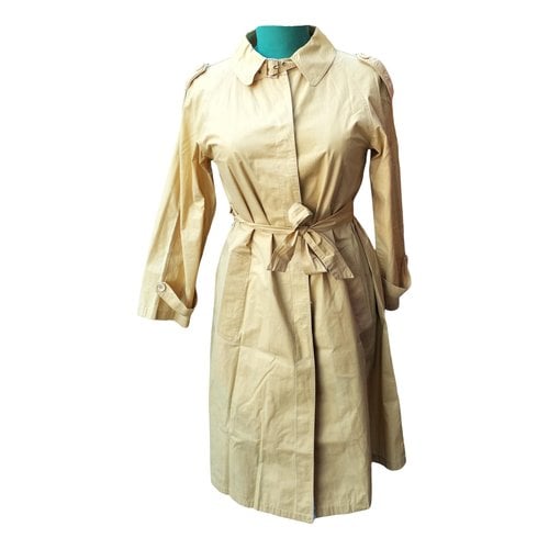 Pre-owned Herno Trench Coat In Camel