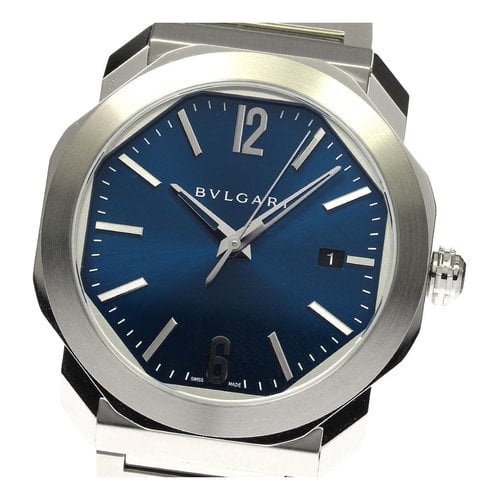 Pre-owned Bvlgari Octo Watch In Blue