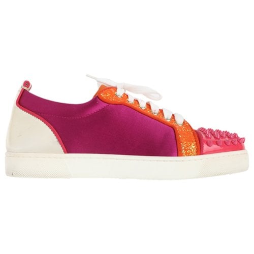 Pre-owned Christian Louboutin Lou Spikes Leather Trainers In Multicolour