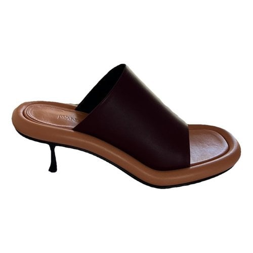 Pre-owned Jw Anderson Leather Sandals In Burgundy