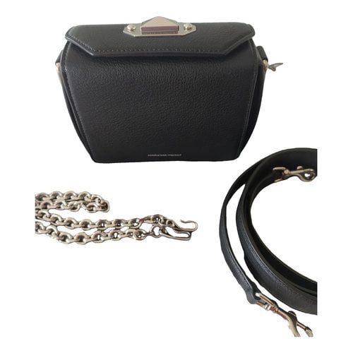Pre-owned Alexander Mcqueen Box 19 Leather Crossbody Bag In Black