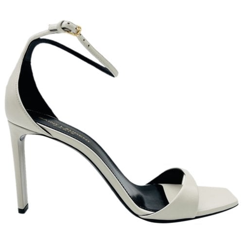 Pre-owned Saint Laurent Leather Sandals In White