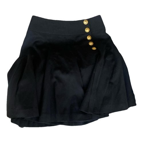 Pre-owned Celine Wool Mini Skirt In Black