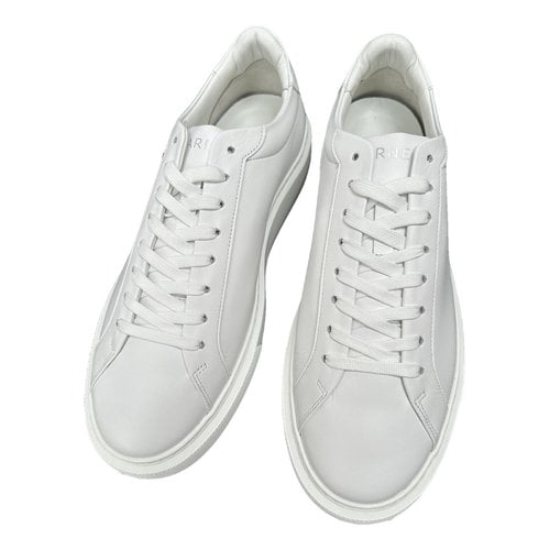 Pre-owned Arne Leather Low Trainers In White