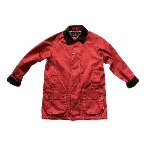 Pre-owned Barbour Trench In Red