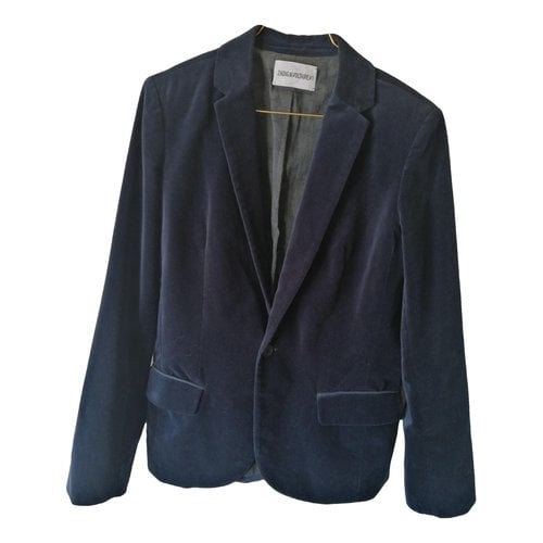 Pre-owned Zadig & Voltaire Velvet Suit Jacket In Blue
