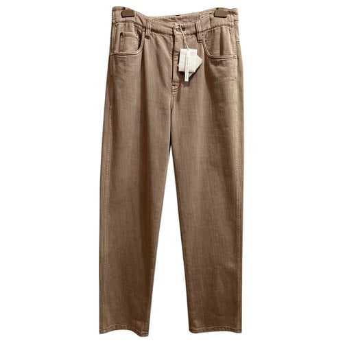 Pre-owned Brunello Cucinelli Straight Pants In Pink