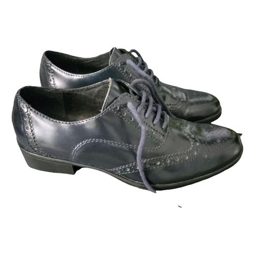 Pre-owned Samsonite Leather Lace Ups In Blue