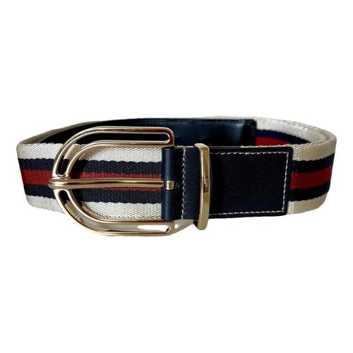 Pre-owned Gucci D-ring Cloth Belt In Blue