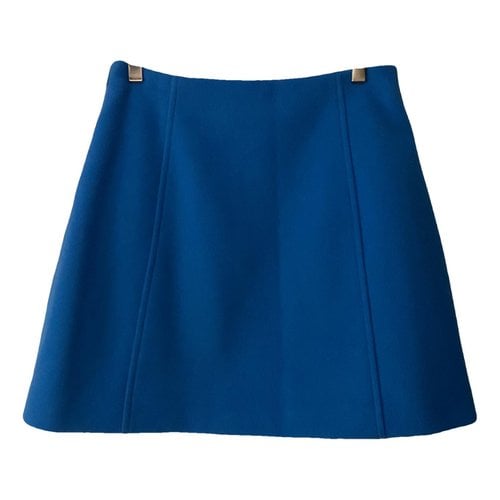 Pre-owned Max & Co Wool Mini Skirt In Turquoise