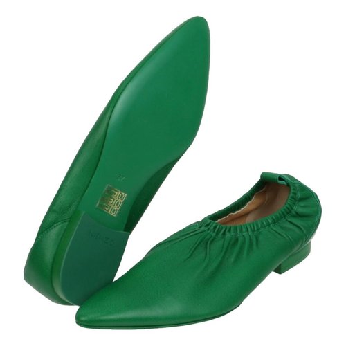 Pre-owned Kenzo Leather Ballet Flats In Green
