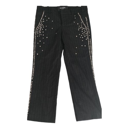 Pre-owned Zadig & Voltaire Wool Straight Pants In Black