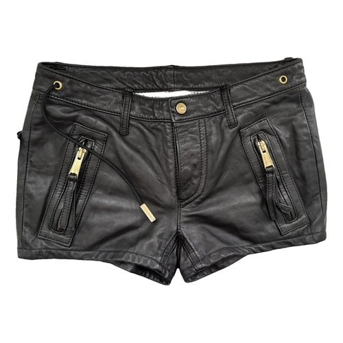 Pre-owned Dsquared2 Leather Mini Short In Black