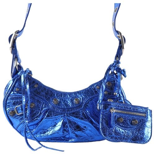 Pre-owned Balenciaga Le Cagole Leather Crossbody Bag In Blue