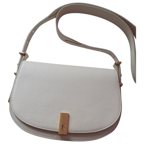 Pre-owned Polo Ralph Lauren Leather Crossbody Bag In White