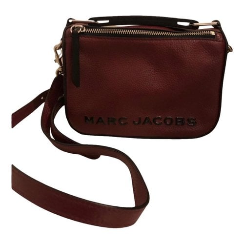 Pre-owned Marc Jacobs The Box Bag Leather Handbag In Burgundy