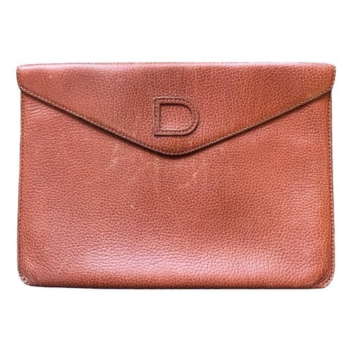 Pre-owned Delvaux Leather Clutch Bag In Camel