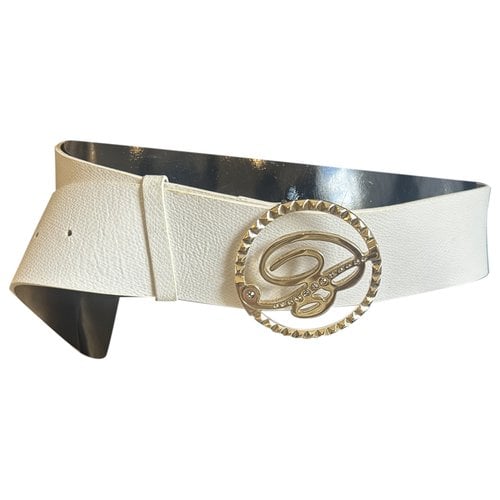 Pre-owned Blumarine Leather Belt In White