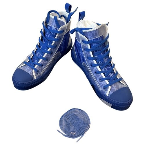 Pre-owned Dior B23 Cloth High Trainers In Blue